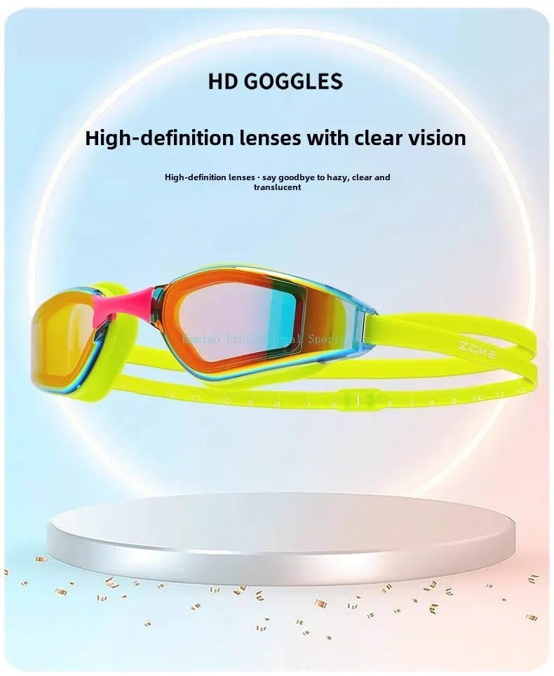 Professional Swim Goggles For Competition Zoke Electroplated Anti-Fog Swimming Goggles High-Definition Lenses With Clear Vision