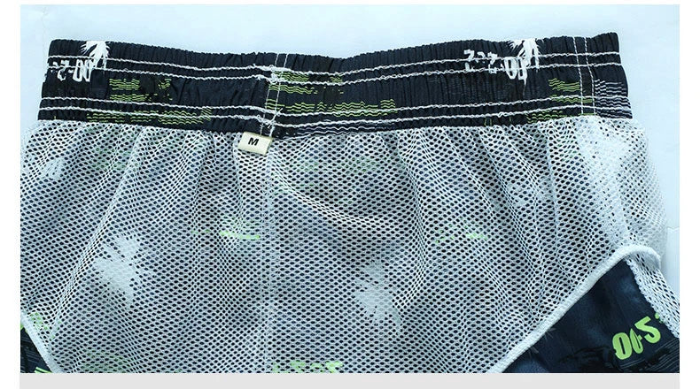 Summer Men Quick-drying Beachwear Plus Size Swimsuit Shorts Male Fashion Casual Loose Hawaii Printing Surf Board Shorts