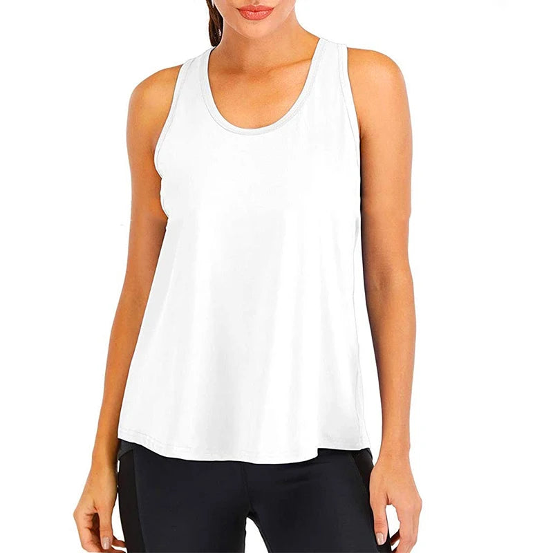Yoga Shirt Female Style T-Shirt Loose Fitness Tops Vest Women Sleeveless Sport Tee Quick-Drying Gym Running Workout Blouse