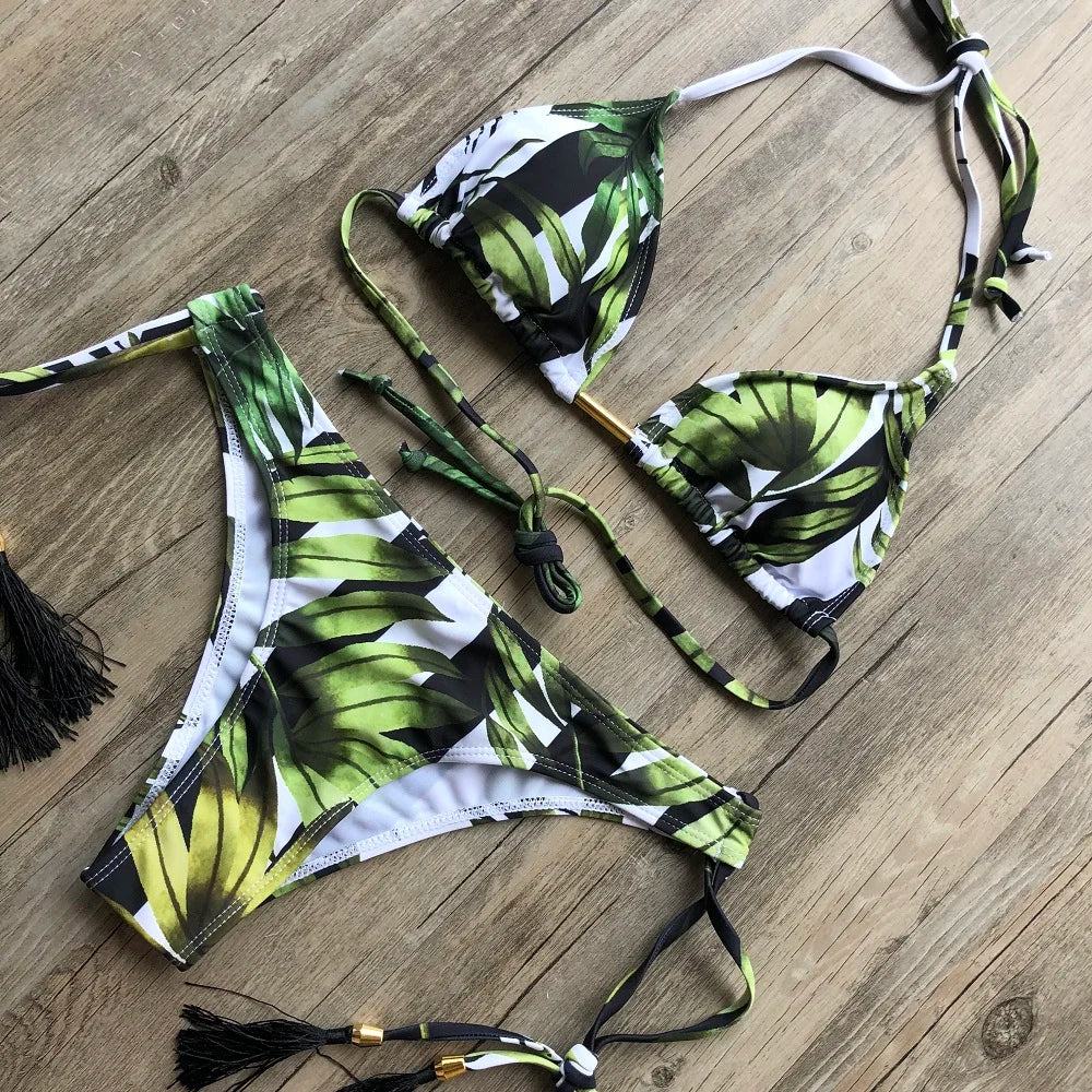 Bikinis Set Women Swimsuit Bandage Two-Piece Swimwear Brazilian Biquínis Beachwear Bathing Suit