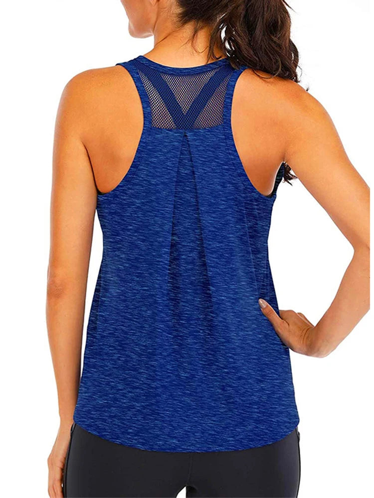Yoga Shirt Female Style T-Shirt Loose Fitness Tops Vest Women Sleeveless Sport Tee Quick-Drying Gym Running Workout Blouse