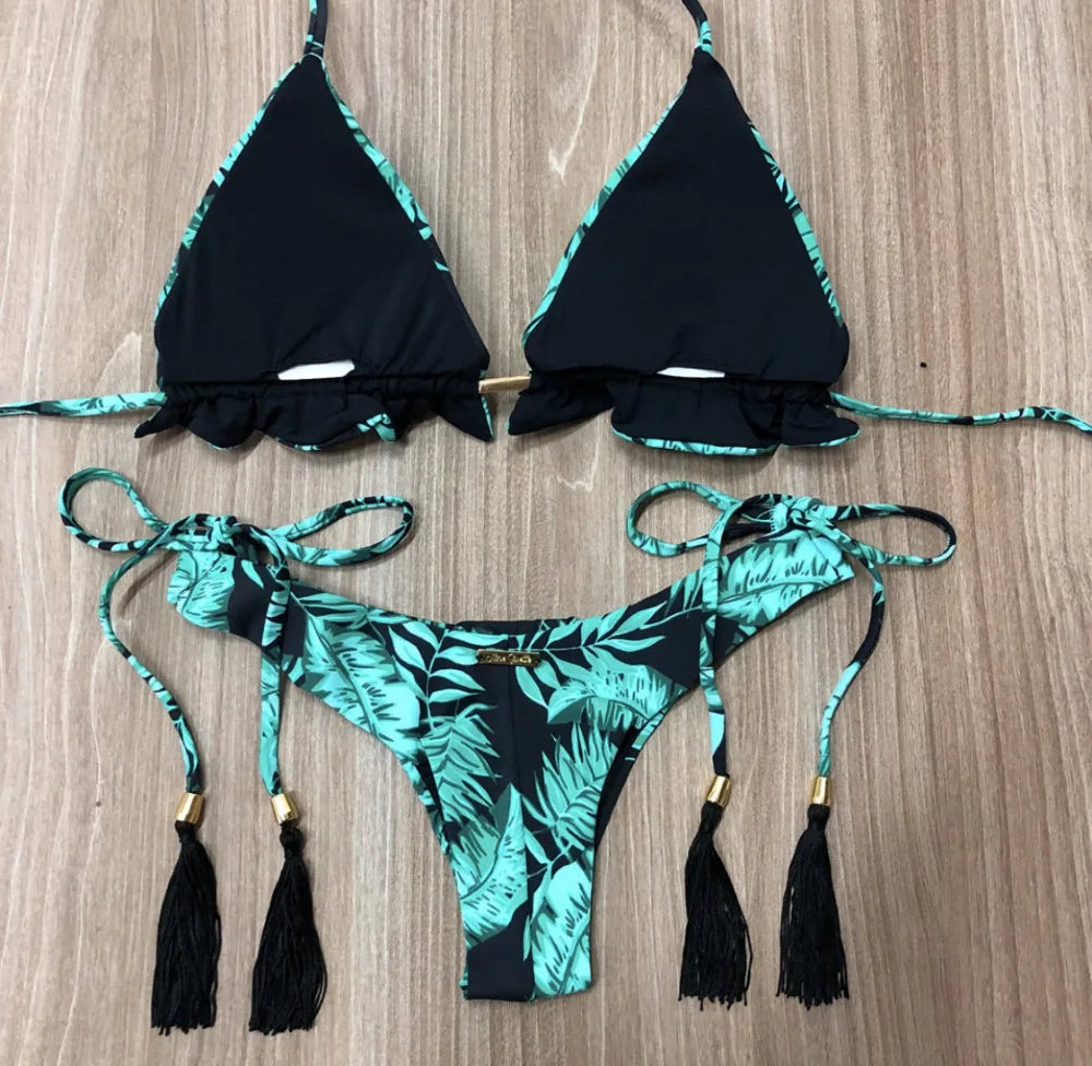 Bikinis Set Women Swimsuit Bandage Two-Piece Swimwear Brazilian Biquínis Beachwear Bathing Suit