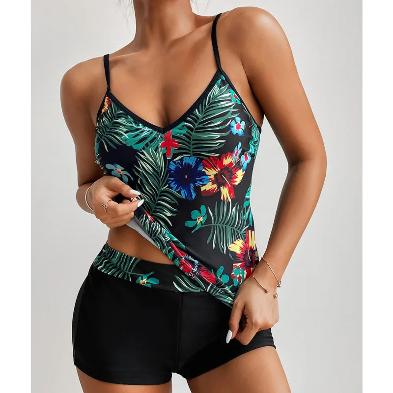 Large Swimsuits Plus Size Tankini Sets Female Swimwear Beach Wear Two-Piece Bathing Suit Sports Pool Women's Swimming Suit