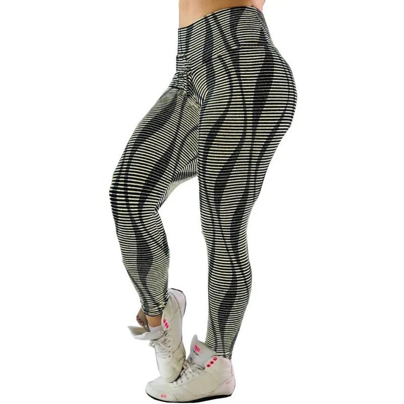 Women's Yoga Pants S-XXXL Plus Size Leggings Sport 3D Printed Stretchy High Waist Fitness Legging Slim Stretch Running Pants