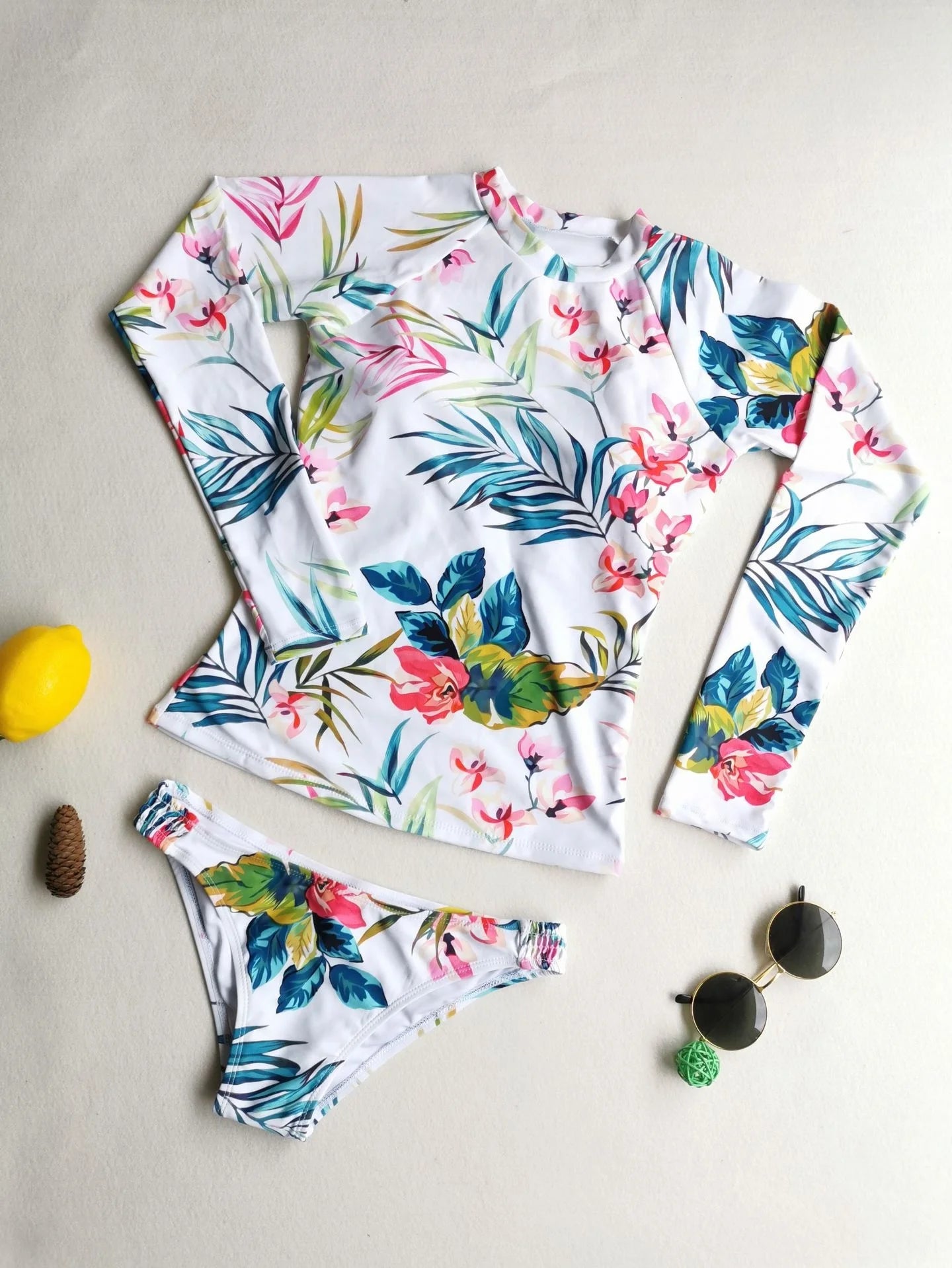 Summer Bikinis Long Sleeve Swimwear Female Swimsuit Push Up Bikini Set Beach Girls Swimming Bathing Suit Women Bather