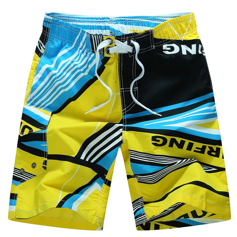 Summer Men Quick-drying Beachwear Plus Size Swimsuit Shorts Male Fashion Casual Loose Hawaii Printing Surf Board Shorts
