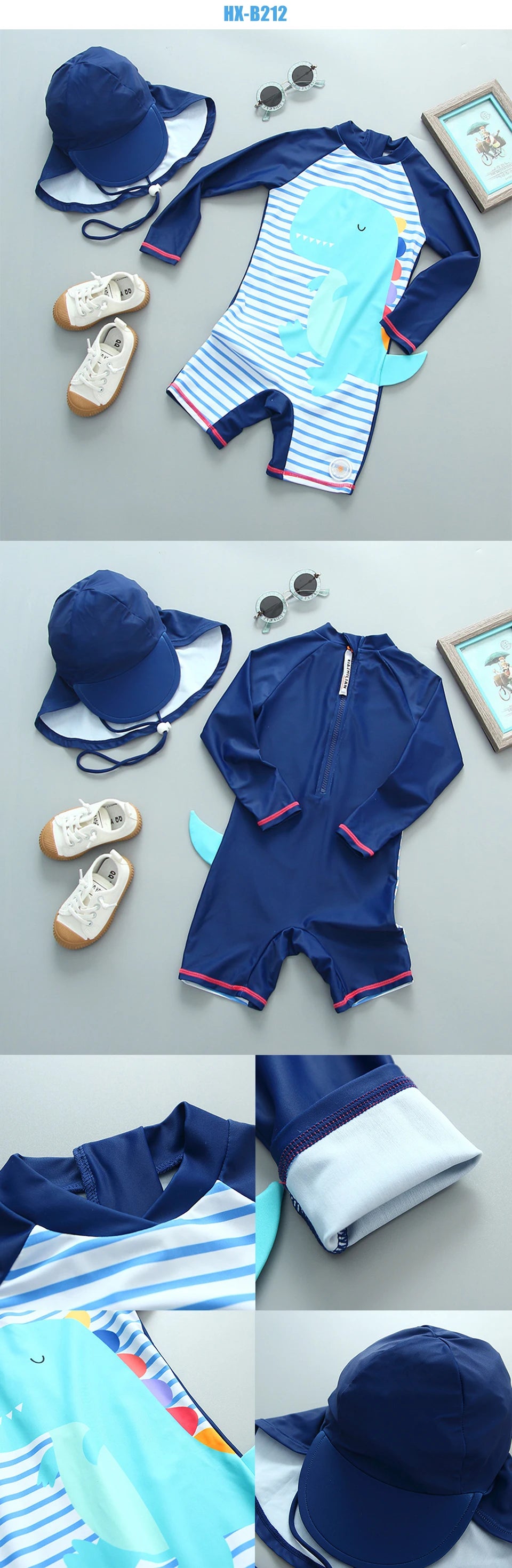 Boys Swimwear and Swimming Trunks Baby Bathing Suit UPF50 UV Protection Boy's Swimsuit Cartoon Children's Rashguard Beach Wear