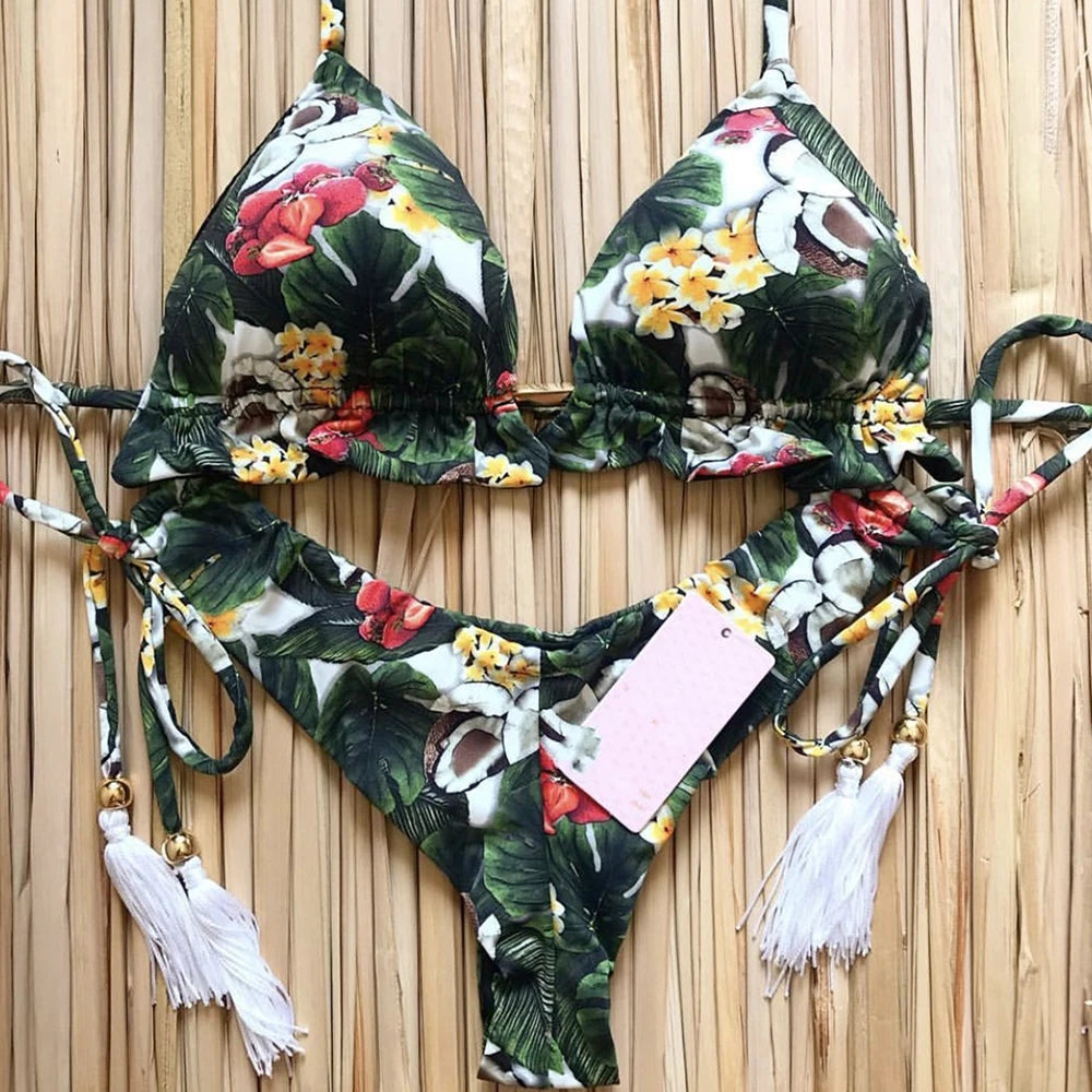 Bikinis Set Women Swimsuit Bandage Two-Piece Swimwear Brazilian Biquínis Beachwear Bathing Suit