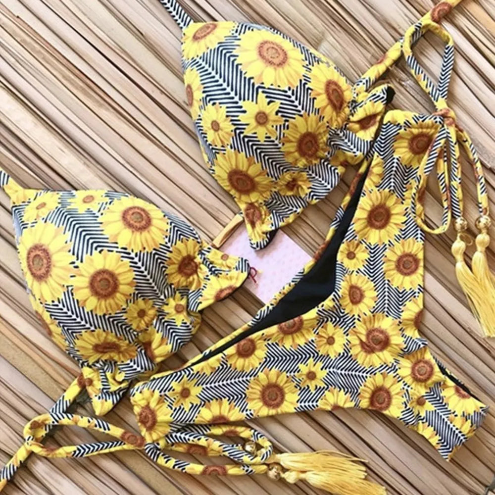 Bikinis Set Women Swimsuit Bandage Two-Piece Swimwear Brazilian Biquínis Beachwear Bathing Suit