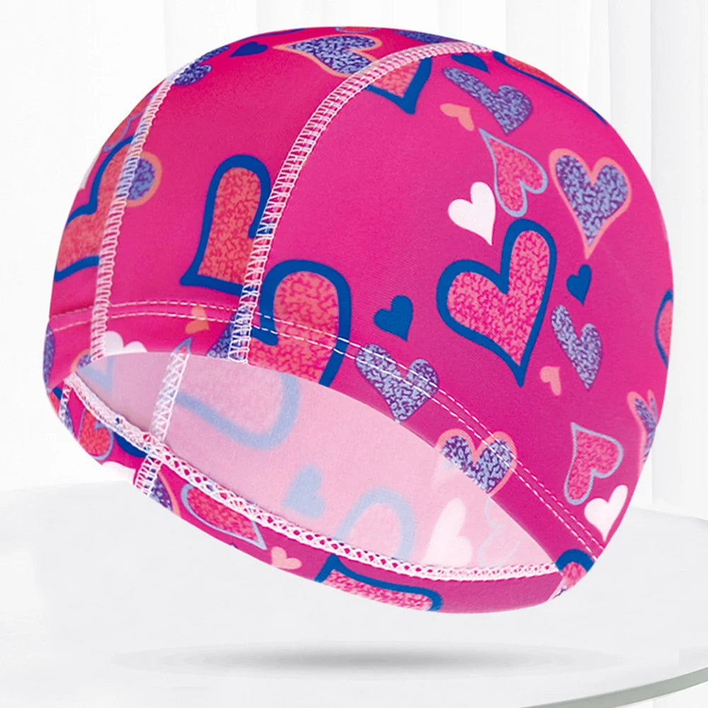Men Women Fabric Swimming Caps Multi Colors Patterns Printed Swim Pool Water Sports Bathing Hat Elastic Nylon Swim Cap for Adults