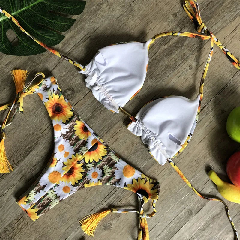 Bikinis Set Women Swimsuit Bandage Two-Piece Swimwear Brazilian Biquínis Beachwear Bathing Suit