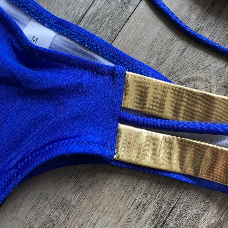 Gold Stamping Women Bikini Set Padded Women Swimsuit Push Up Bikini Swimwear Summer Beachwear Brazil Bathing Suit