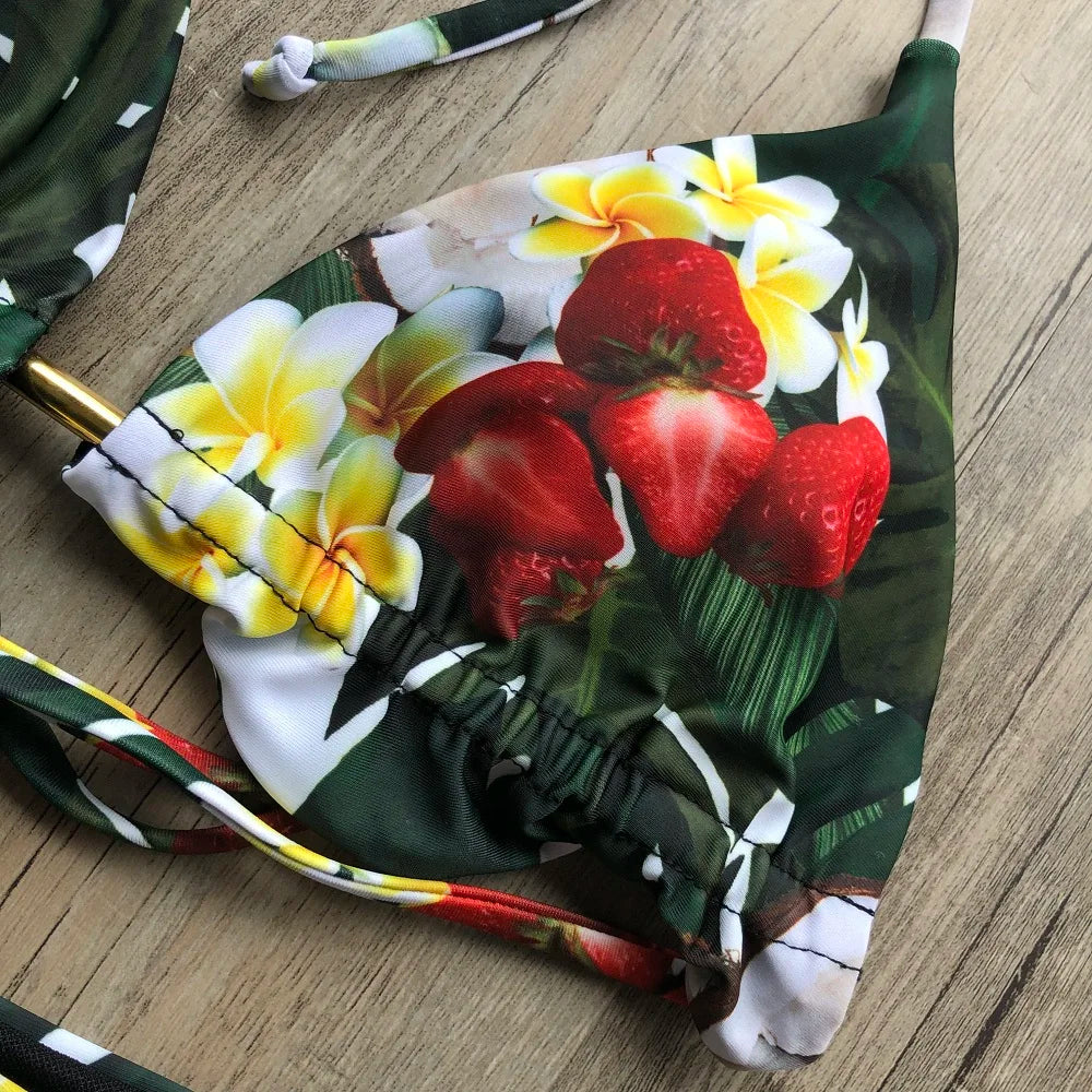 Bikinis Set Women Swimsuit Bandage Two-Piece Swimwear Brazilian Biquínis Beachwear Bathing Suit