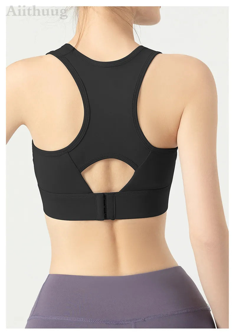 Aiithuug Sports Bra for Women Criss Cross Back Padded Strappy Sports Bras Medium Support Yoga Bra Wire Free Wireless Yoga Tops