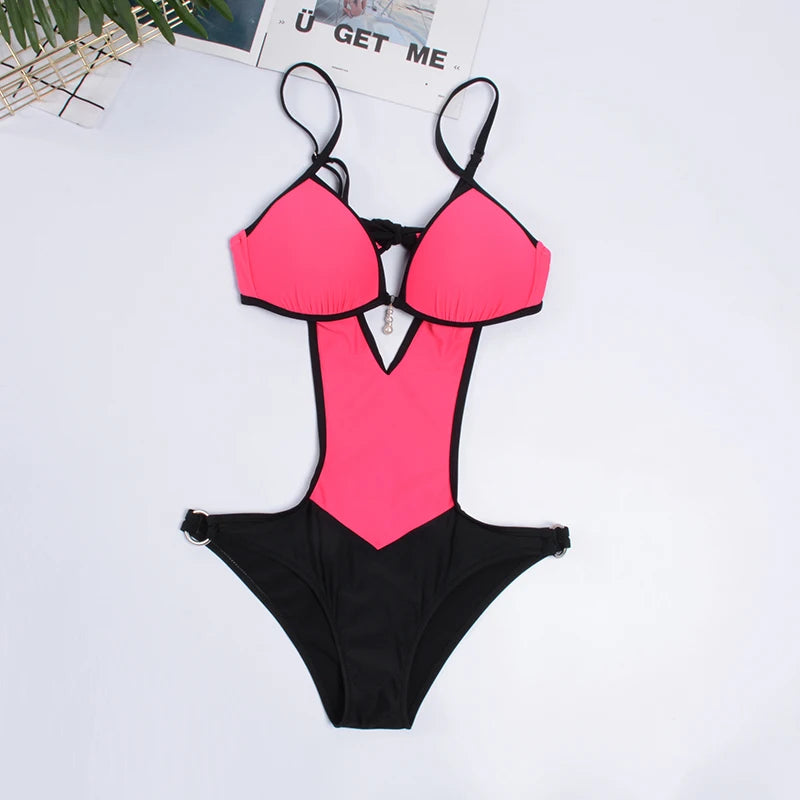 Women One Piece Swimsuit Ladies Hollow Out Brazilian Bikini Fashion Female Swimwear Push Up Beachwear
