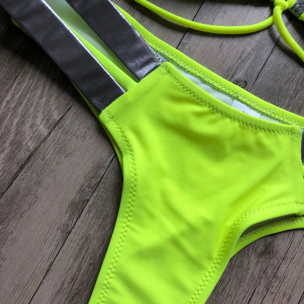 Gold Stamping Women Bikini Set Padded Women Swimsuit Push Up Bikini Swimwear Summer Beachwear Brazil Bathing Suit
