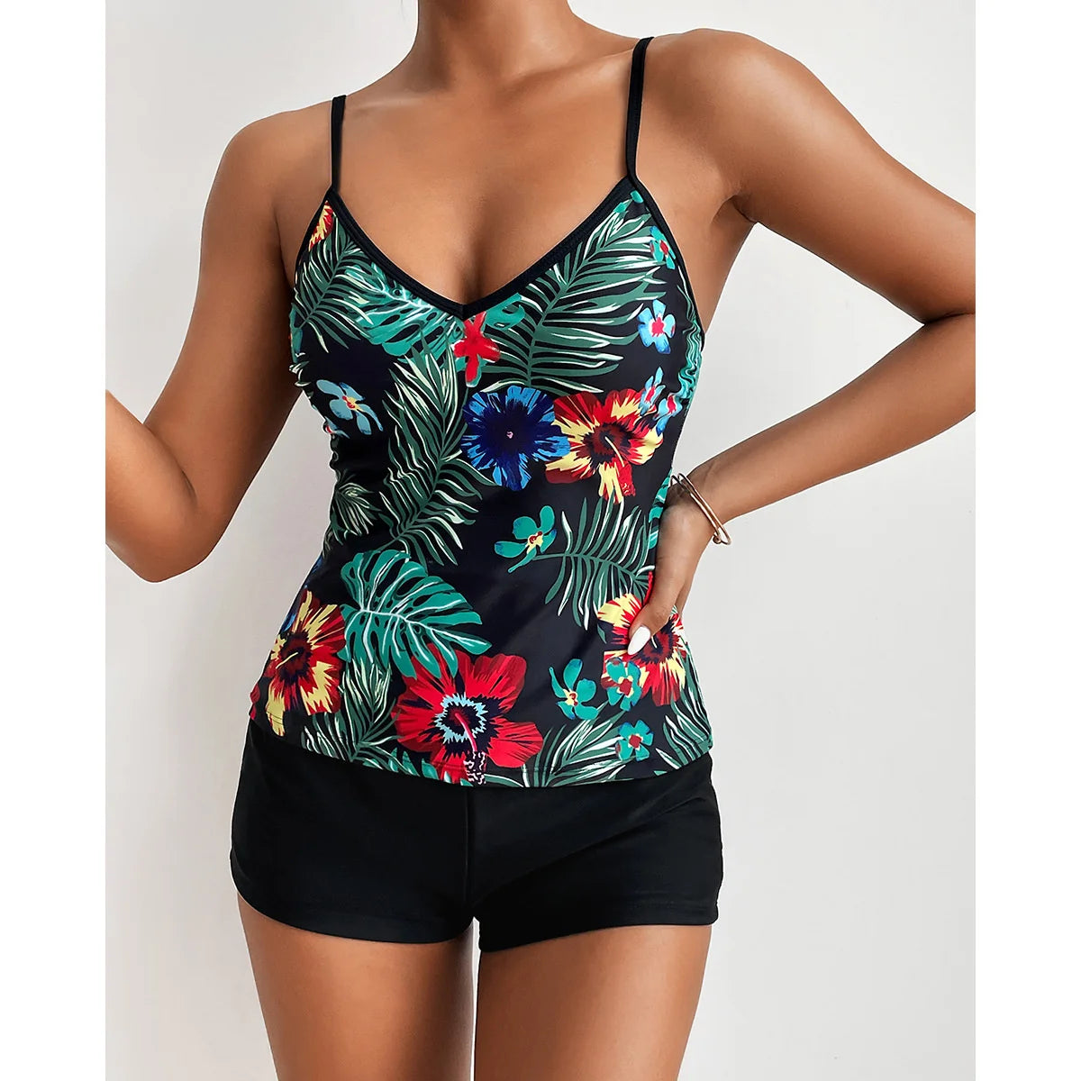 Large Swimsuits Plus Size Tankini Sets Female Swimwear Beach Wear Two-Piece Bathing Suit Sports Pool Women's Swimming Suit
