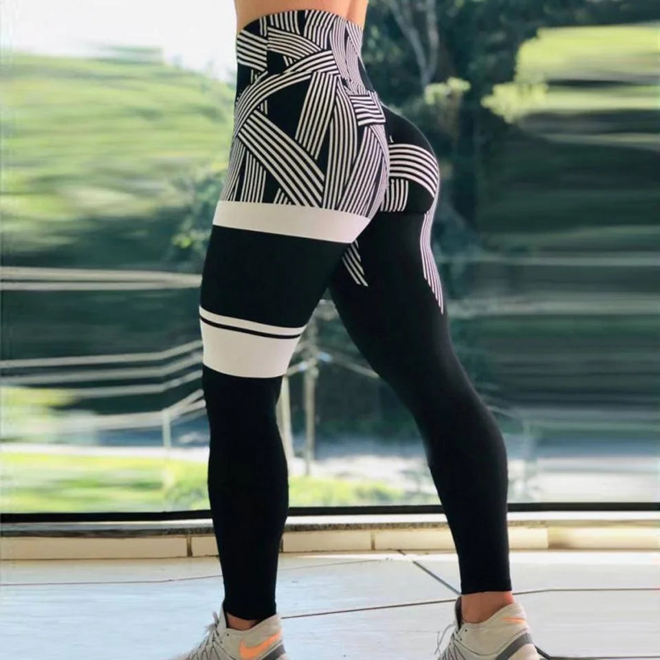 Women Seamless Leggings High Waist Push Up Yoga Pants Fitness Running Pants Gymwear Hip Lifting Print Workout Sports Tights