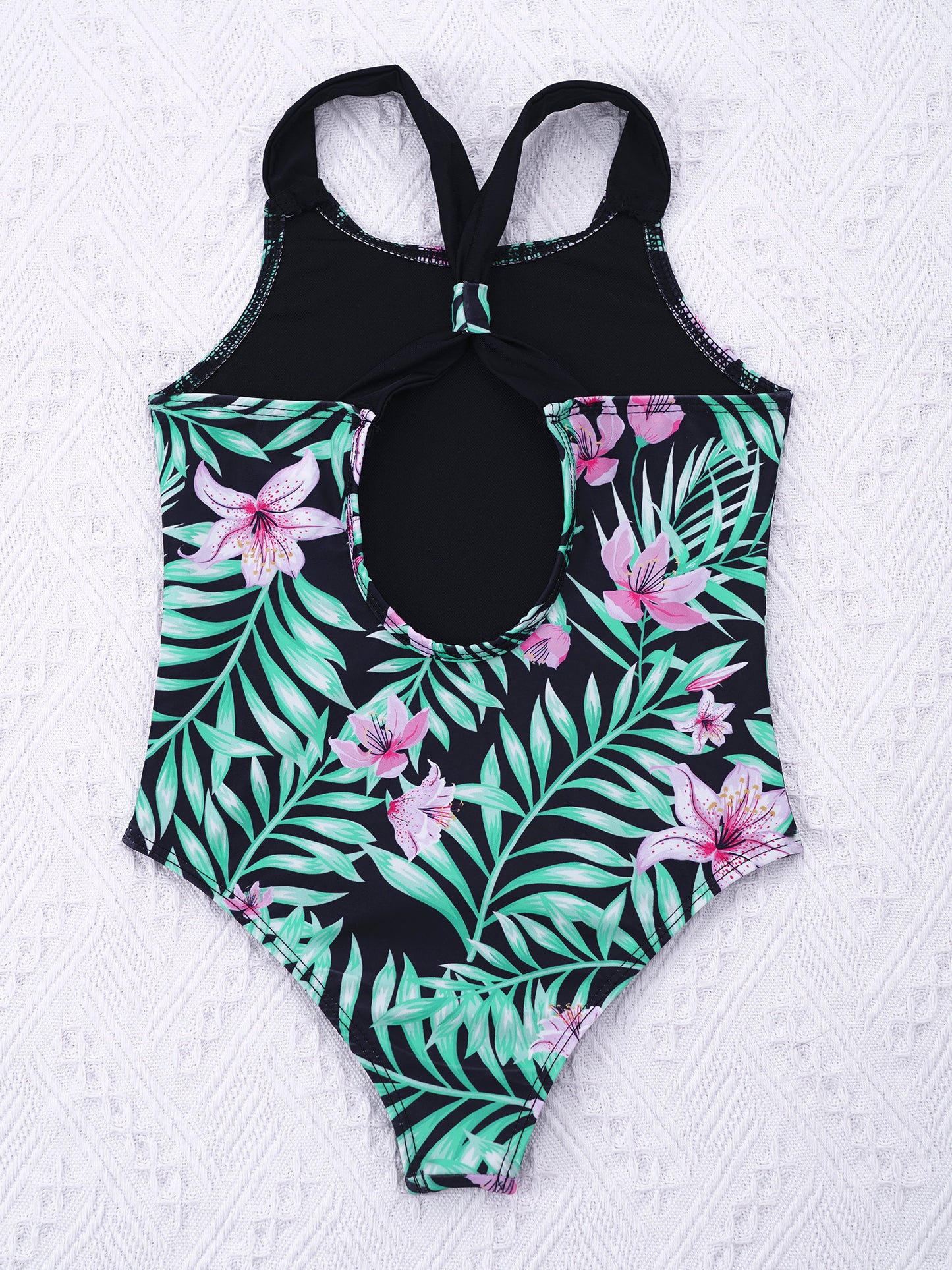 4-16 Years Girls Swimsuit Summer Brazilian Beach Swimming Suits Wear Shoulder Straps One-Piece Swimsuits for Kids Girls Swimwear
