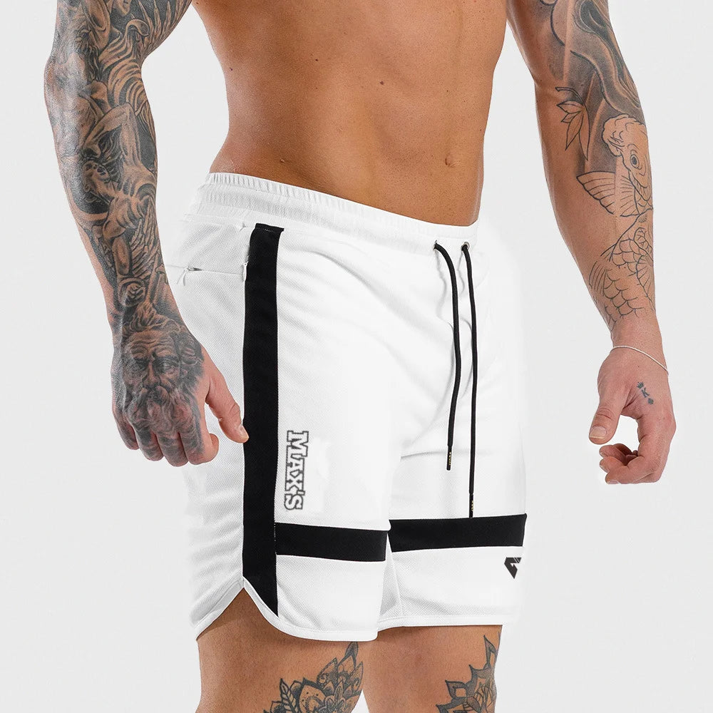 Summer Running Shorts Men Fitness Gym Joggers Workout Breathable Mesh Men Short Pants Quick Dry Training Sport Gym Shorts Male