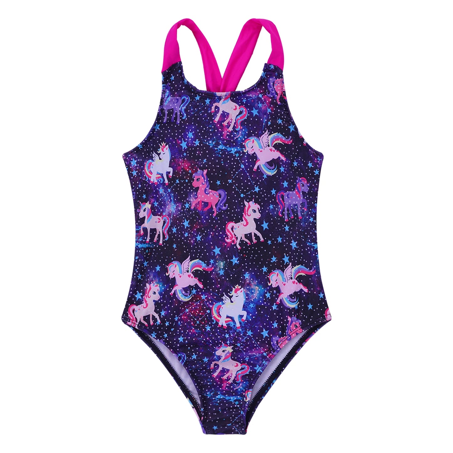 4-16 Years Girls Swimsuit Summer Brazilian Beach Swimming Suits Wear Shoulder Straps One-Piece Swimsuits for Kids Girls Swimwear