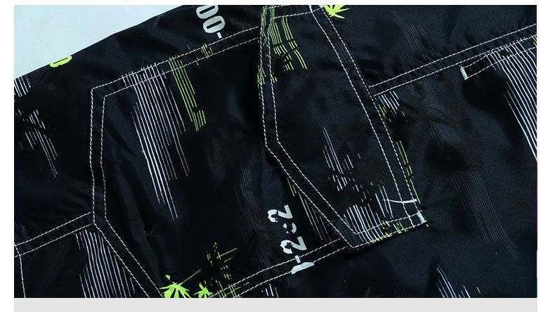 Summer Men Quick-drying Beachwear Plus Size Swimsuit Shorts Male Fashion Casual Loose Hawaii Printing Surf Board Shorts