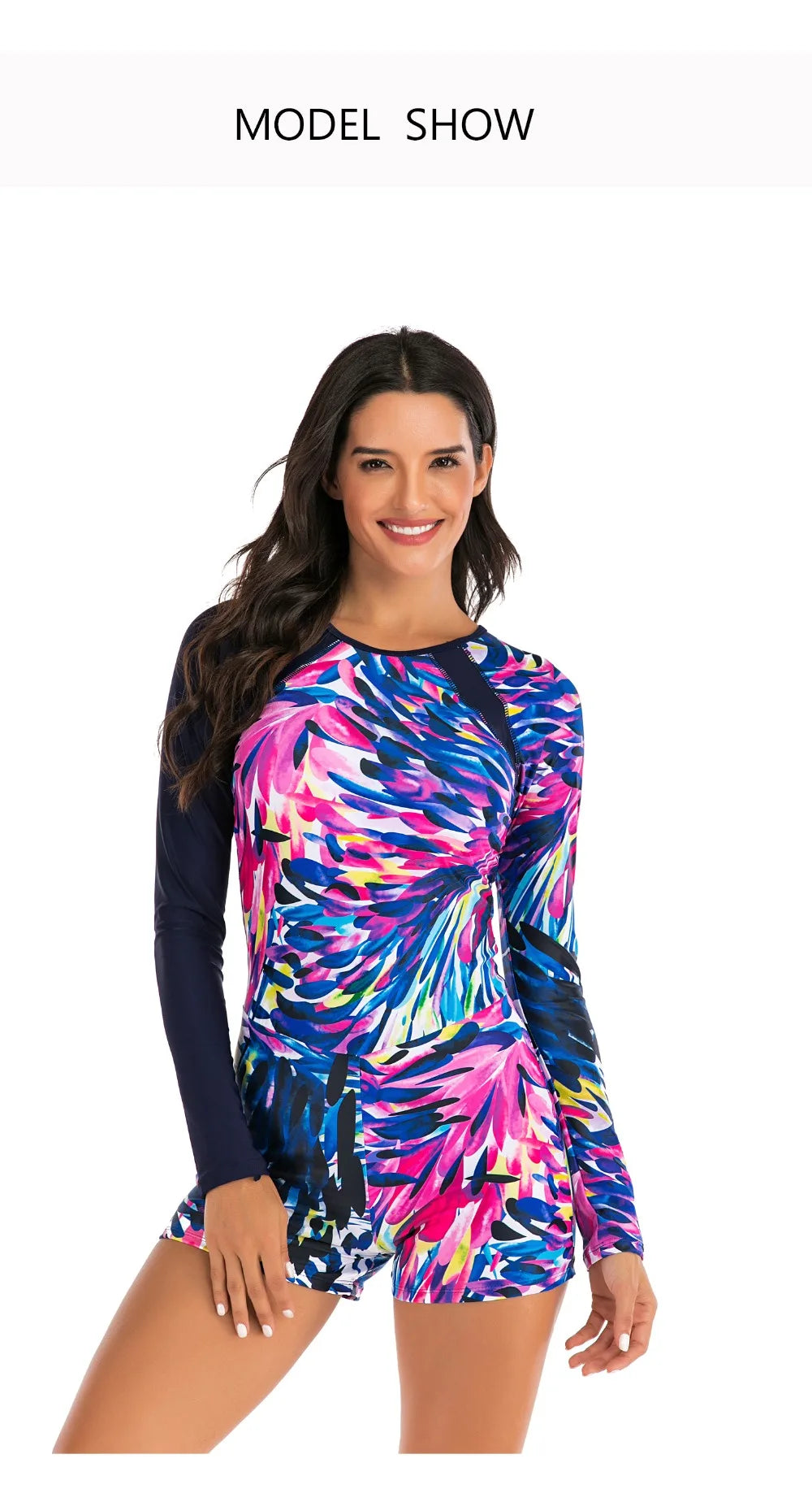 Female One-piece Wetsuit Long Sleeve Swimsuit Surfing Swimwear Women Jumpsuit Zip Front Swimsuit Diving Snorkeling Rash guard 2XL