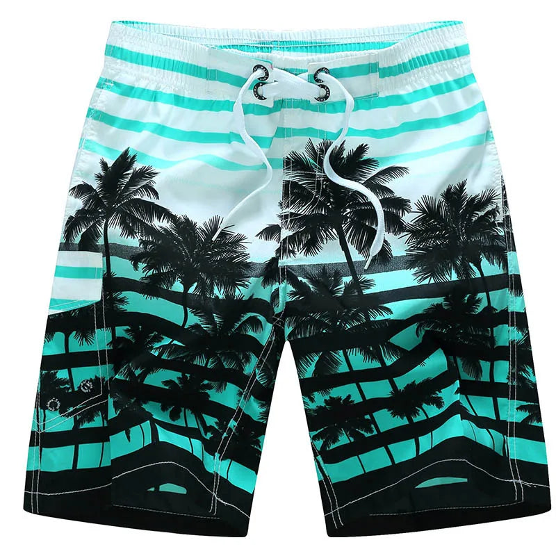 Summer Men Quick-drying Beachwear Plus Size Swimsuit Shorts Male Fashion Casual Loose Hawaii Printing Surf Board Shorts