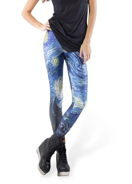 Women Legging Tiger Shark Star Art Printing Fitness leggings Fashion Slim High Waist Leggings Woman Pants Christmas Gift