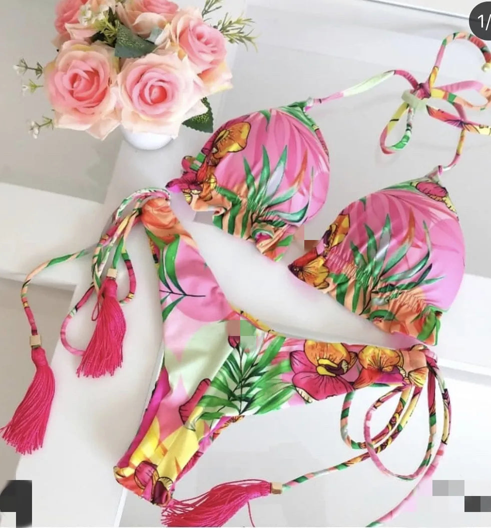 Bikinis Set Women Swimsuit Bandage Two-Piece Swimwear Brazilian Biquínis Beachwear Bathing Suit