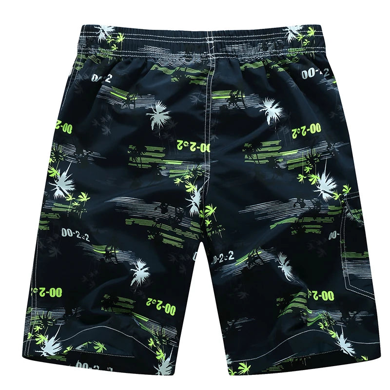 Summer Men Quick-drying Beachwear Plus Size Swimsuit Shorts Male Fashion Casual Loose Hawaii Printing Surf Board Shorts