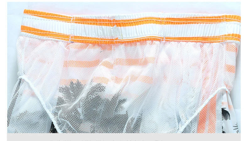 Summer Men Quick-drying Beachwear Plus Size Swimsuit Shorts Male Fashion Casual Loose Hawaii Printing Surf Board Shorts