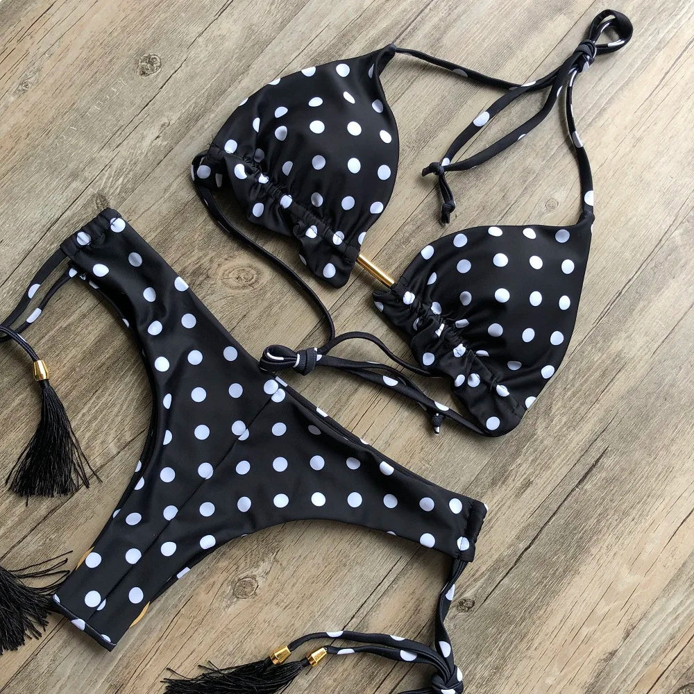 Bikinis Set Women Swimsuit Bandage Two-Piece Swimwear Brazilian Biquínis Beachwear Bathing Suit