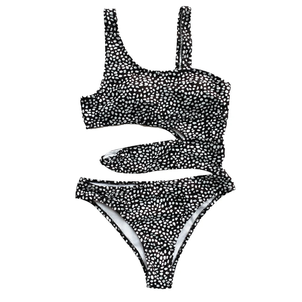 Color Print Swimwear Women Bandage Monokini One Piece Swimsuit Female Push Up Bathing Suit Swim Wear