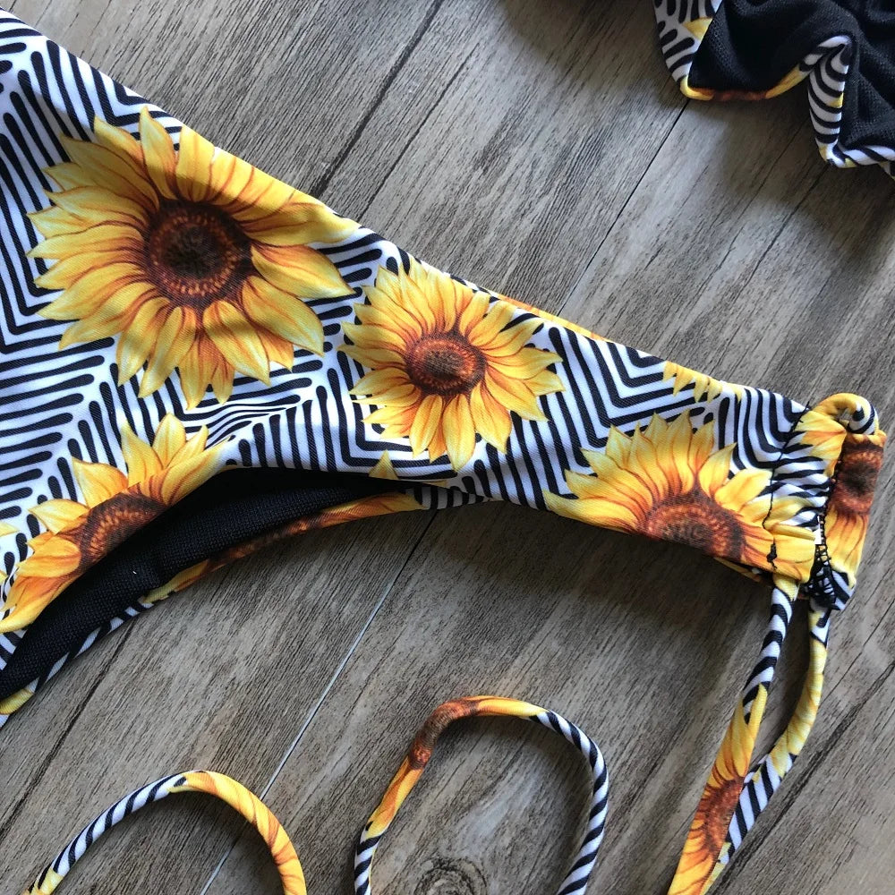 Bikinis Set Women Swimsuit Bandage Two-Piece Swimwear Brazilian Biquínis Beachwear Bathing Suit