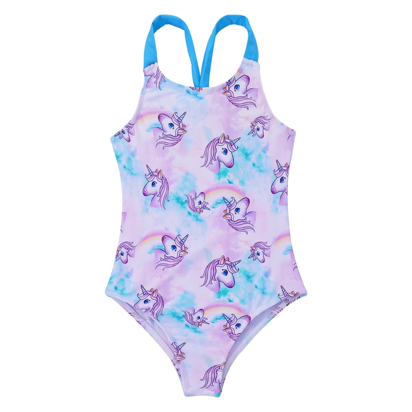 4-16 Years Girls Swimsuit Summer Brazilian Beach Swimming Suits Wear Shoulder Straps One-Piece Swimsuits for Kids Girls Swimwear