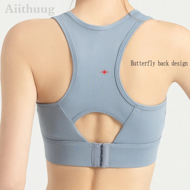 Aiithuug Sports Bra for Women Criss Cross Back Padded Strappy Sports Bras Medium Support Yoga Bra Wire Free Wireless Yoga Tops