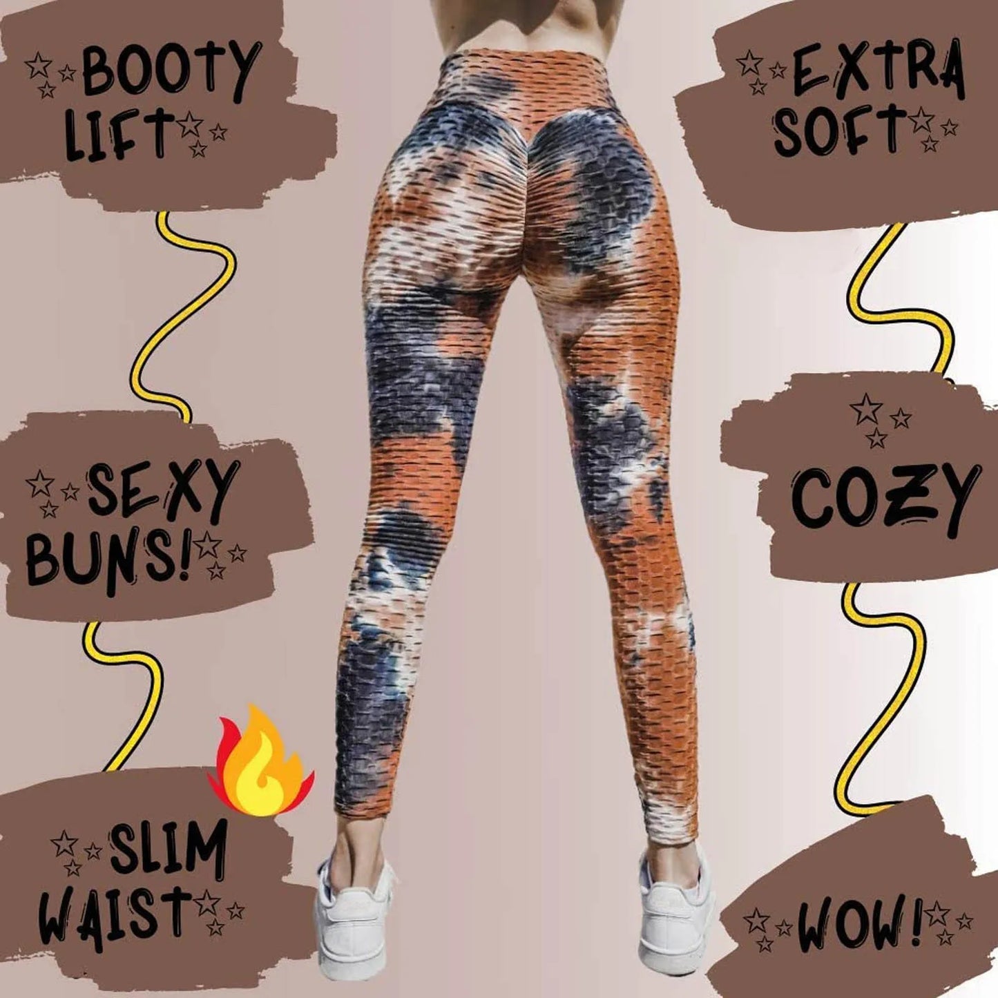Tie Dye Leggings Women's High Waist Seamless Fitness Pants Tummy Workout Running Sports Leggings Female Hip-Lifting Leggins