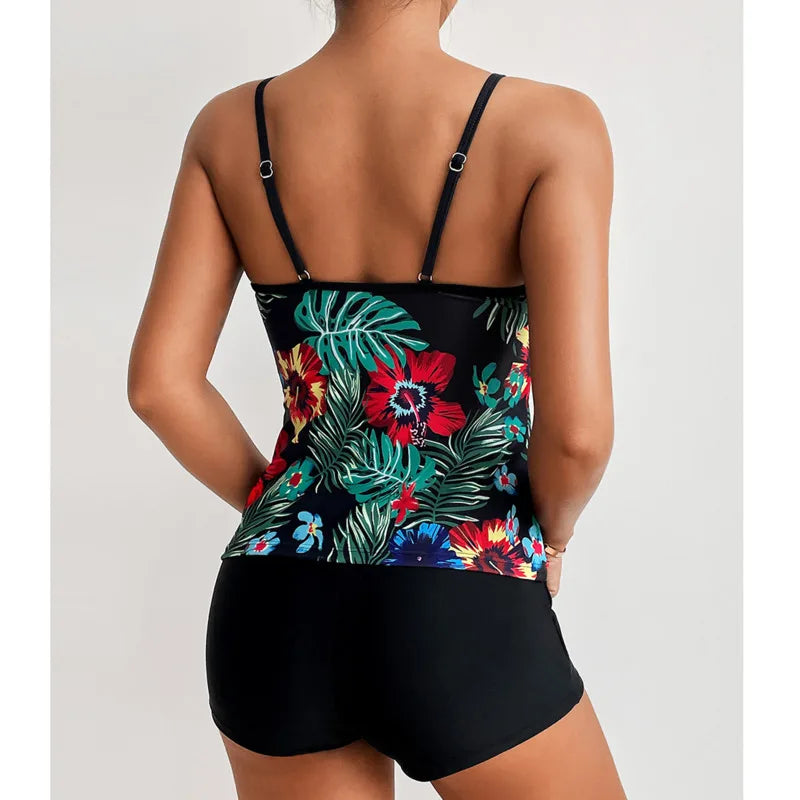 Large Swimsuits Plus Size Tankini Sets Female Swimwear Beach Wear Two-Piece Bathing Suit Sports Pool Women's Swimming Suit