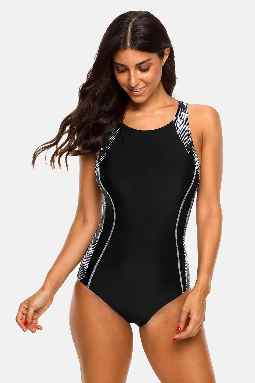 Charmleaks Ladies One Piece Sports Swimsuit Women Sports Swimwear Bikini Backless Beach Wear Bathing Suits Monokini
