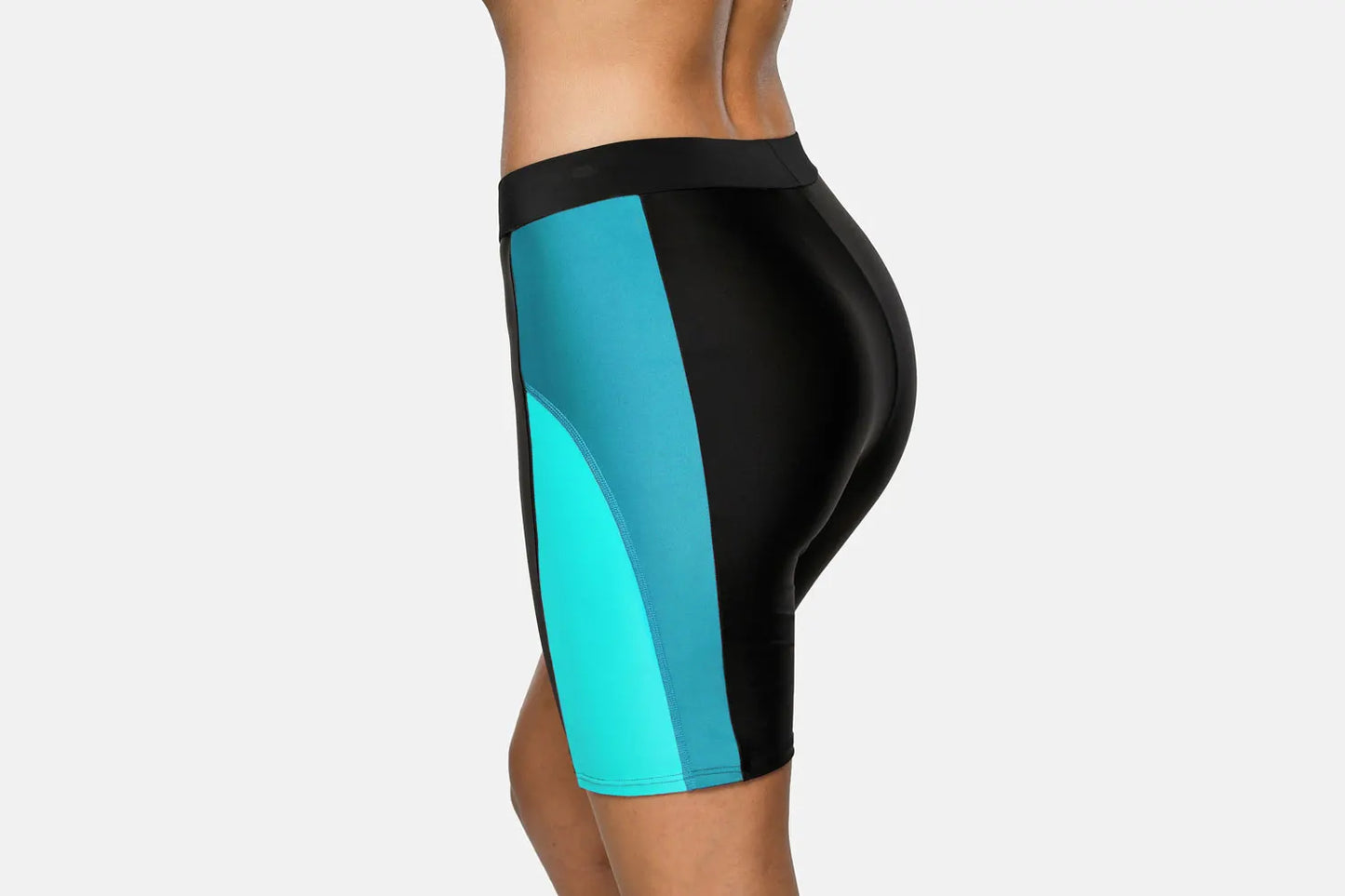 Attraco Women Sports Swimming Trunks Ladies Bikini Bottom Boy Shorts Swimwear Briefs Slim Patchwork Skinny Swim Shorts