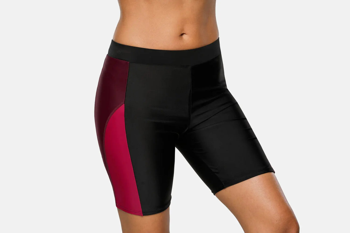Attraco Women Sports Swimming Trunks Ladies Bikini Bottom Boy Shorts Swimwear Briefs Slim Patchwork Skinny Swim Shorts
