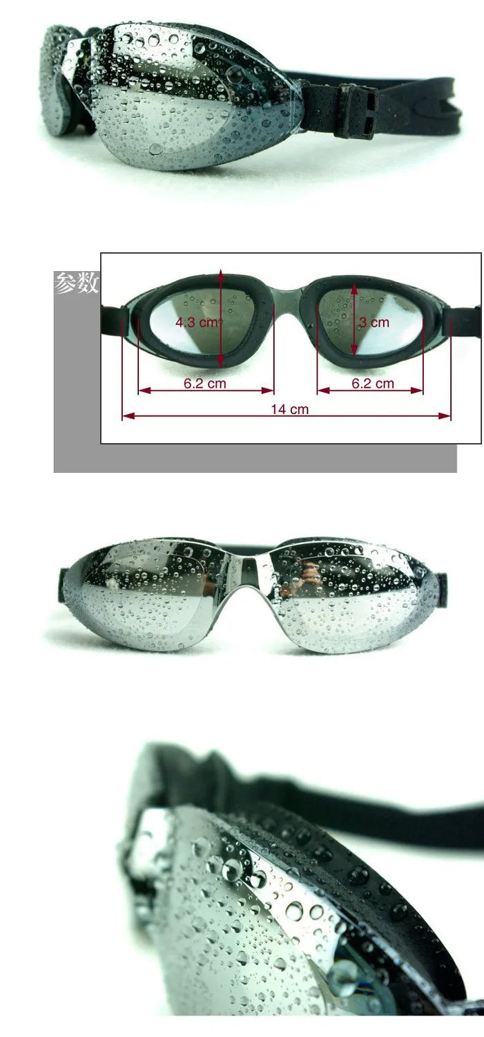 colorful Unisex coating mirrored swimming goggles adult water sportswear anti-fog anti-UV Waterproof swimming Glasses