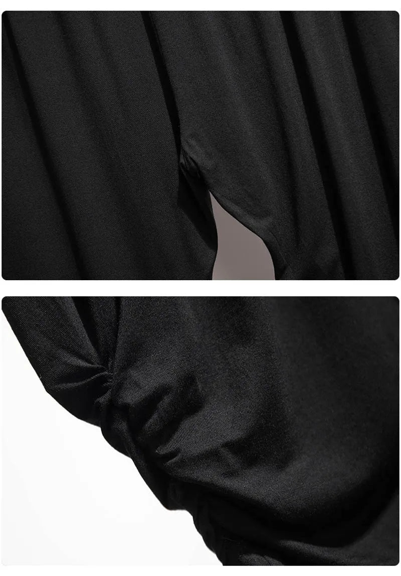 165Kg Plus Size Women's Summer Loose High-Waist Bottoming Cropped Trousers 5XL 6XL 7XL 8XL 9XL Thin Slimming Leggings Black