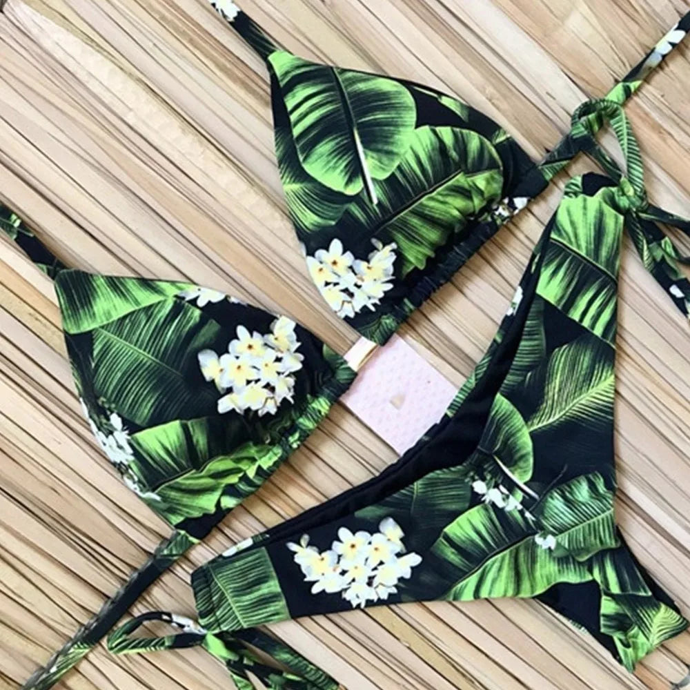 Bikinis Set Women Swimsuit Bandage Two-Piece Swimwear Brazilian Biquínis Beachwear Bathing Suit