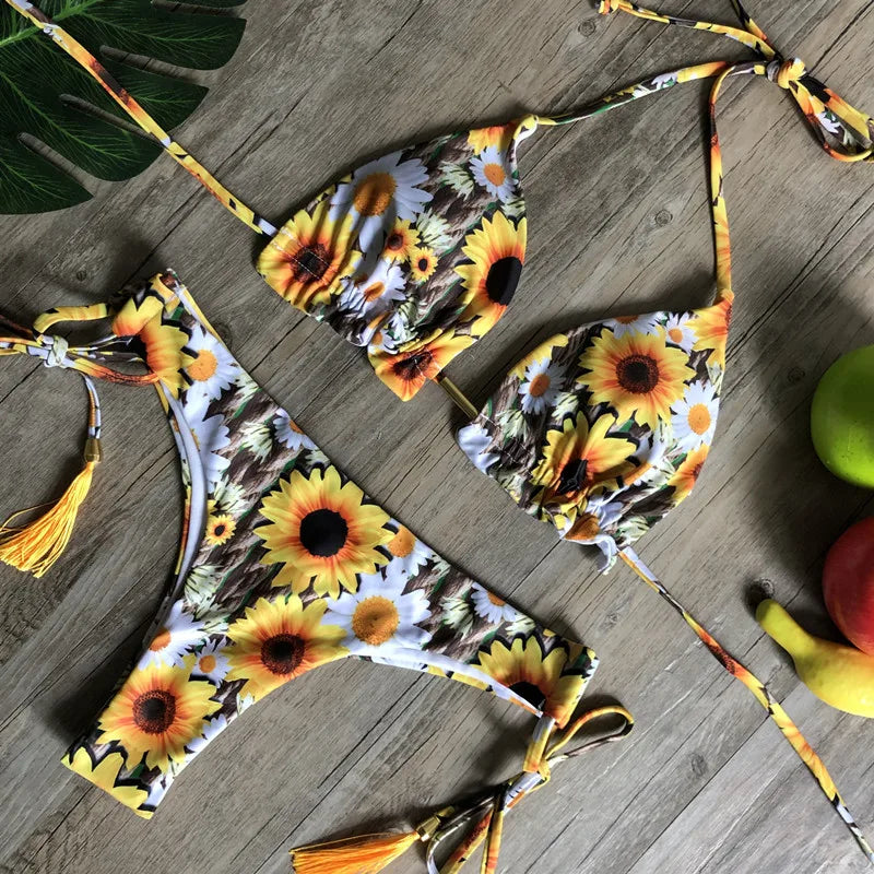 Bikinis Set Women Swimsuit Bandage Two-Piece Swimwear Brazilian Biquínis Beachwear Bathing Suit