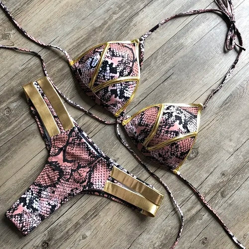 Gold Stamping Women Bikini Set Padded Women Swimsuit Push Up Bikini Swimwear Summer Beachwear Brazil Bathing Suit
