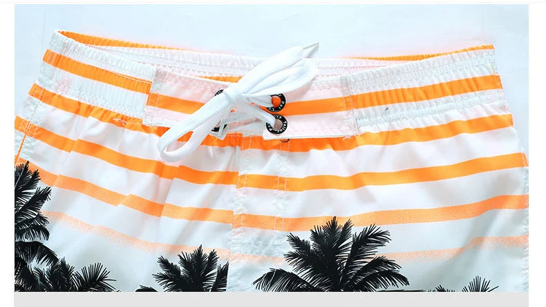 Summer Men Quick-drying Beachwear Plus Size Swimsuit Shorts Male Fashion Casual Loose Hawaii Printing Surf Board Shorts