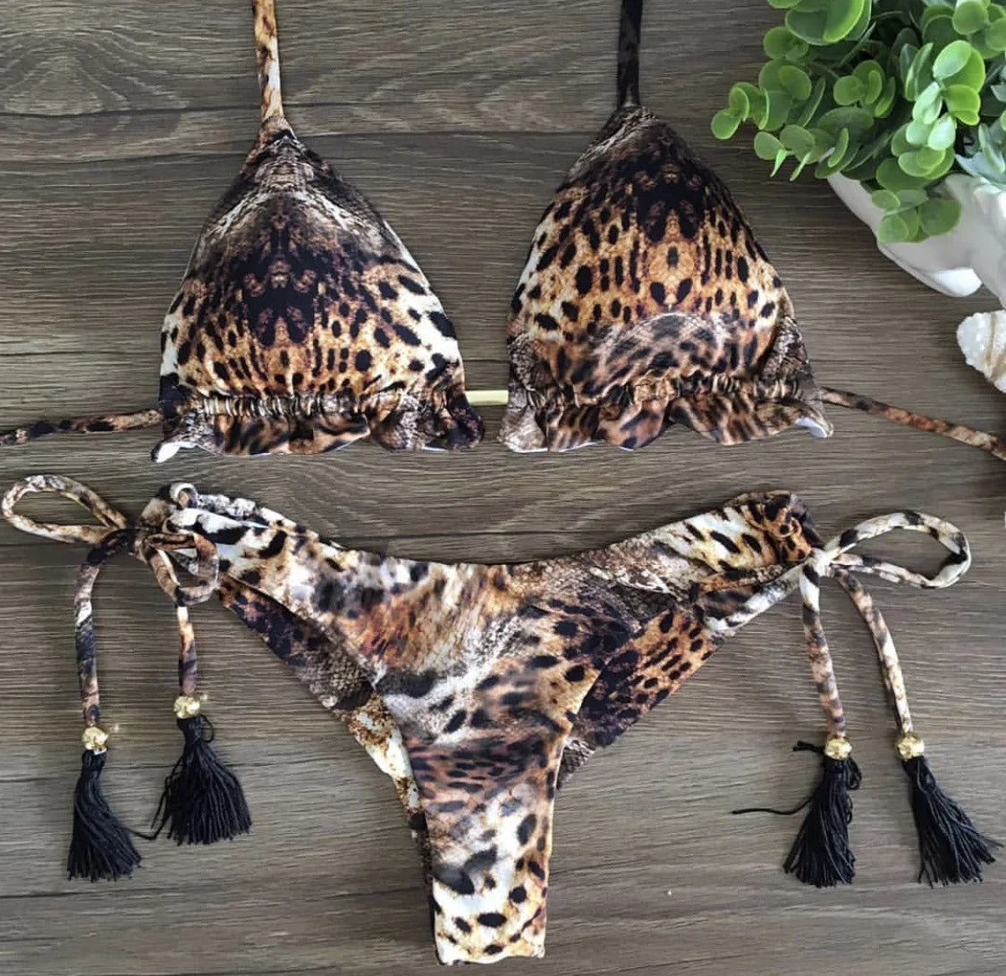 Bikinis Set Women Swimsuit Bandage Two-Piece Swimwear Brazilian Biquínis Beachwear Bathing Suit