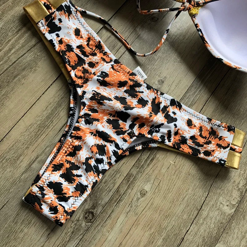 Gold Stamping Women Bikini Set Padded Women Swimsuit Push Up Bikini Swimwear Summer Beachwear Brazil Bathing Suit